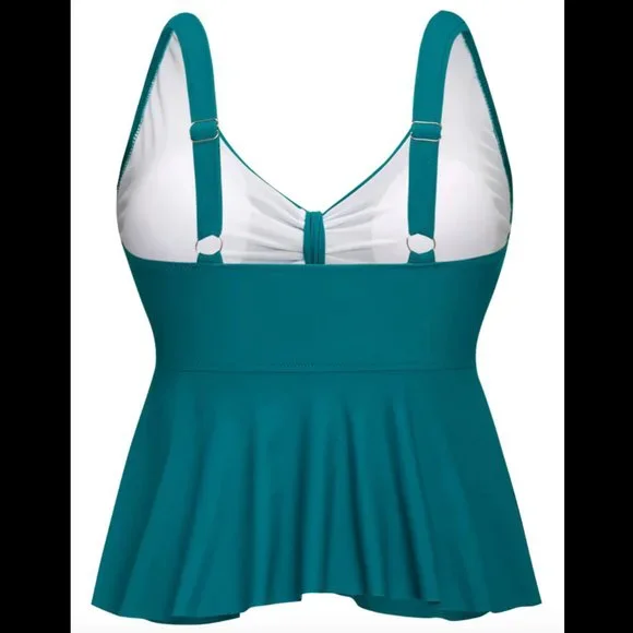 NWT BloomChic Teal Tankini top - Size 2X 18/20 - Picture 4 of 7